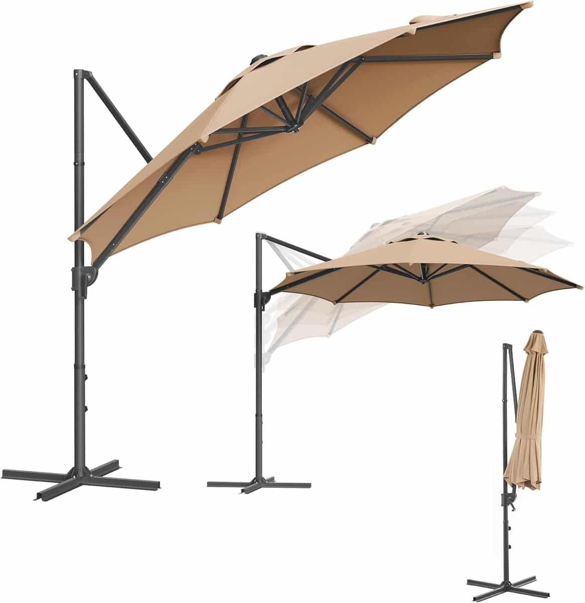 zweefparasol 300 cm 360° draaibaar & traploos kantelbaar