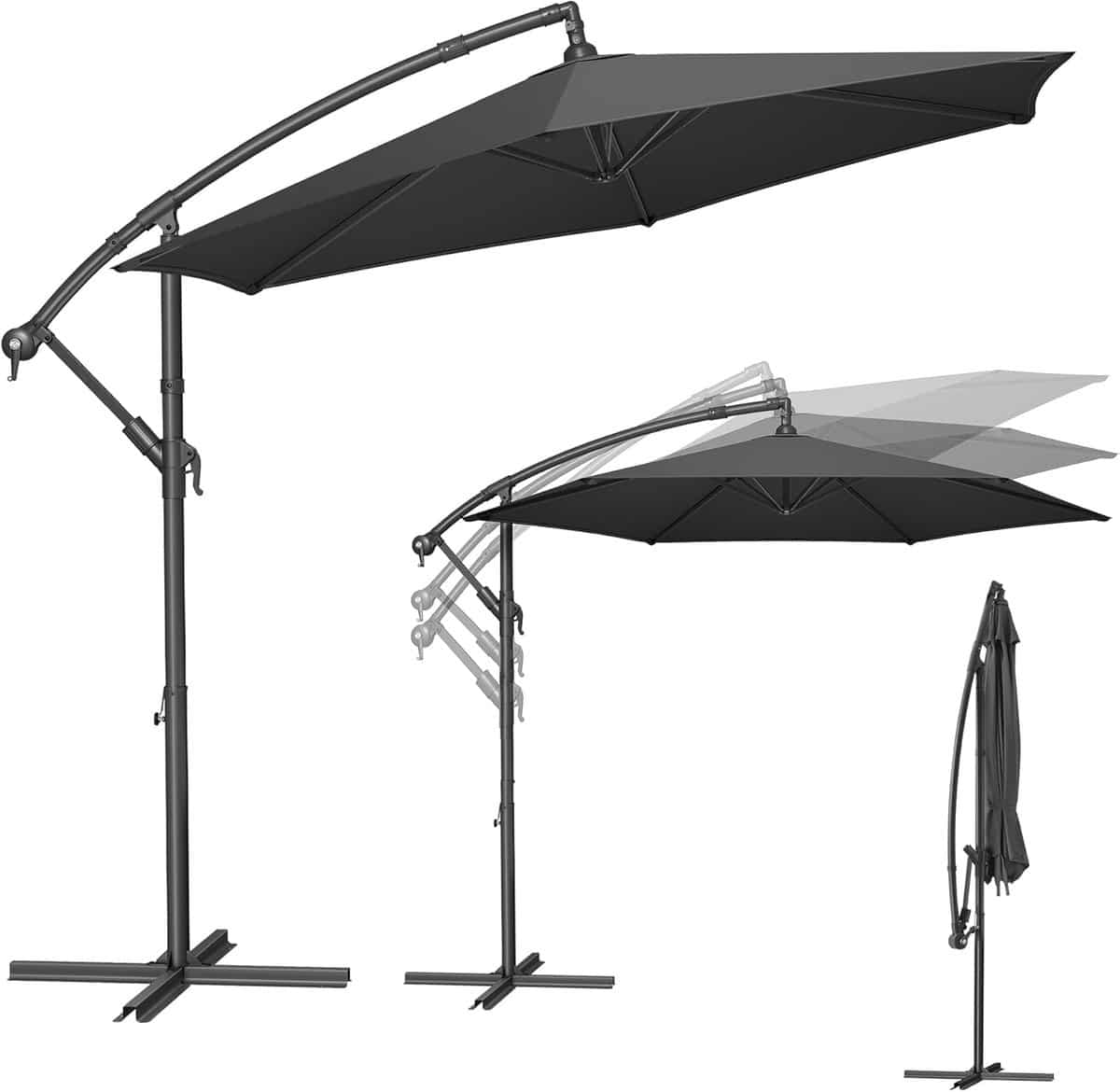 zweefparasol 300 cm d vorm balkon en terrasparasol met upf