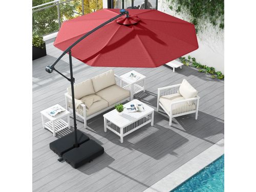 Zweefparasol 300 cm met 40 LED verlichting op zonne