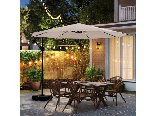 Zweefparasol 300 cm met LED verlichting, 360° draaibaar