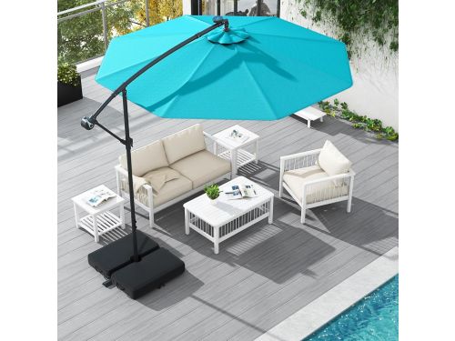 Zweefparasol 300 cm met LED verlichting & zonnepaneel