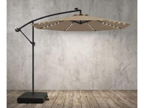 Zweefparasol 300 cm met LED Verlichting, Kantelbaar & 360° Draaibaar