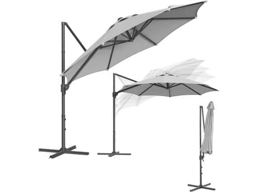 Zweefparasol 300 cm Ø - 360° Draaibaar & Traploos Kantelbaar