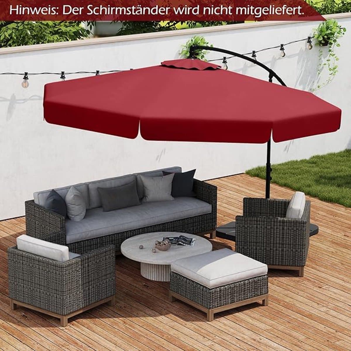 zweefparasol 300 cm Ø300 x 250 cm met beschermhoes en