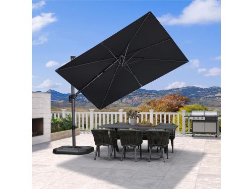 Zweefparasol 300x200 cm Rechthoekig - 360° Draaibaar & Kantelbaar met