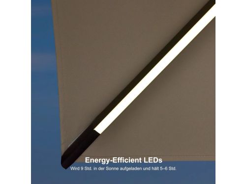 Zweefparasol 300x300 cm met LED Verlichting & 360° Draaibaar