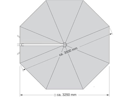 Zweefparasol 350 cm Rond - 360° Draaibaar & Kantelbaar