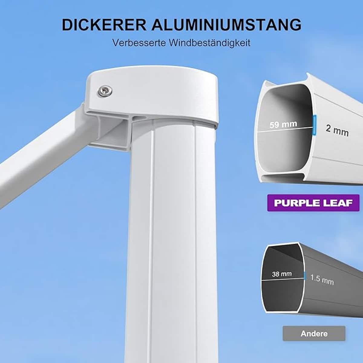 zweefparasol 360×270 cm rechthoekig 360° draaibaar kantelbaar uv50+ waterafstotend aluminium