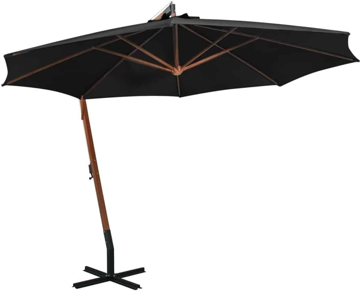 zweefparasol dennenhout bamboe terras parasol tuin buiten zonnen