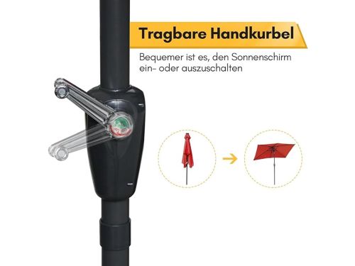 Zweefparasol Depauwonen 1,4x2,1 m - Kantelbare Tuinparasol met UV