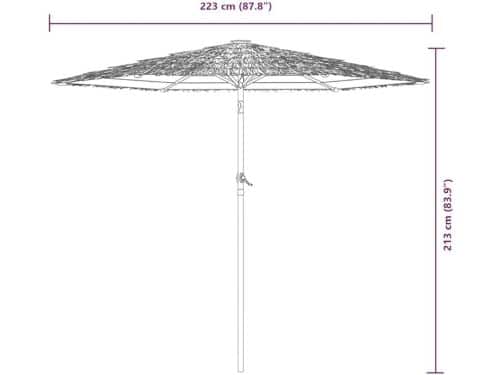 Zweefparasol Depauwonen Ø300 cm met LED-verlichting, UV-bescherming en waterafstotend