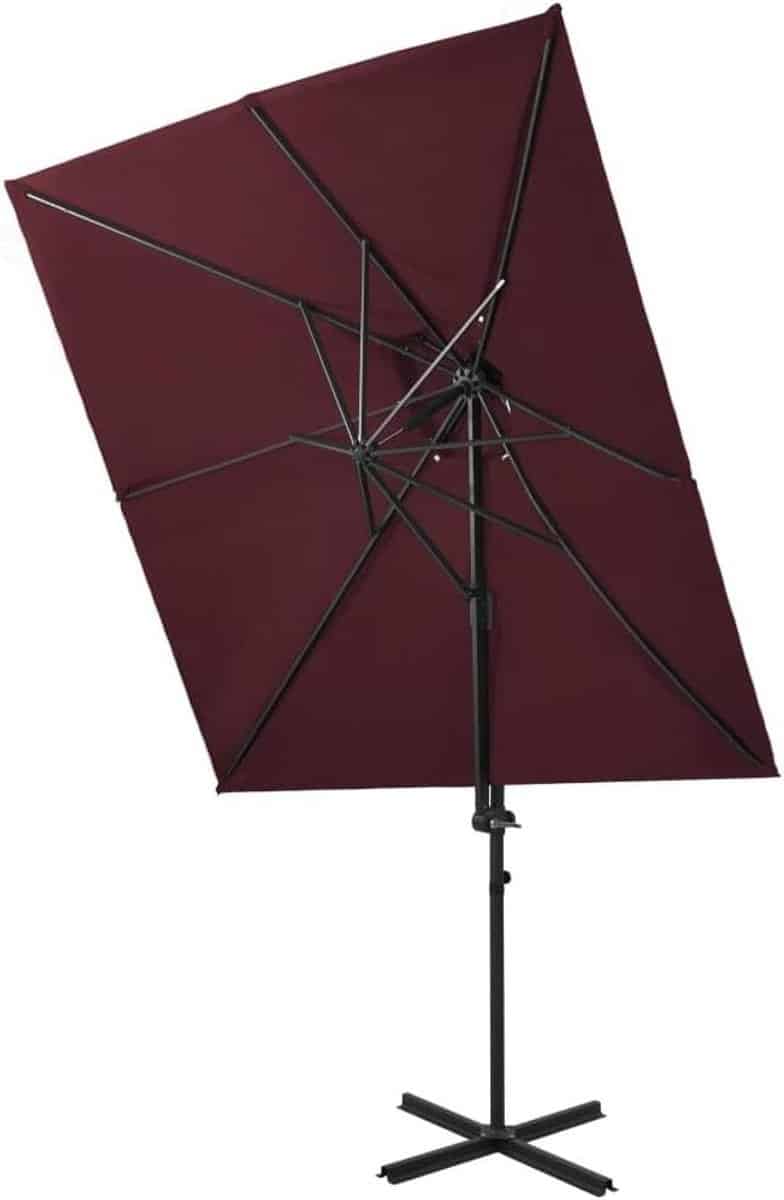 zweefparasol dubbel dak tuinparasol schaduw zon bescherming