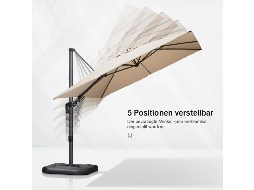Zweefparasol Kantelbaar 360 cm x 270 cm met Standaard