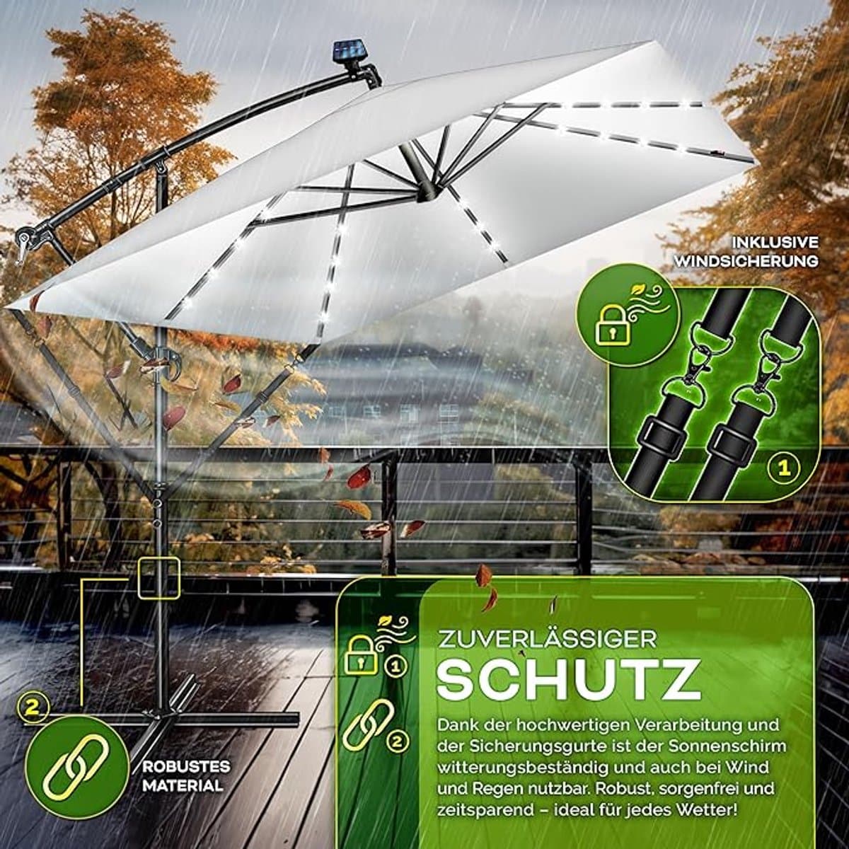 zweefparasol led 330 cm rechthoekig 235×235 cm 32