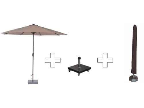 Zweefparasol Lotus - met voet en hoes - 300 cm