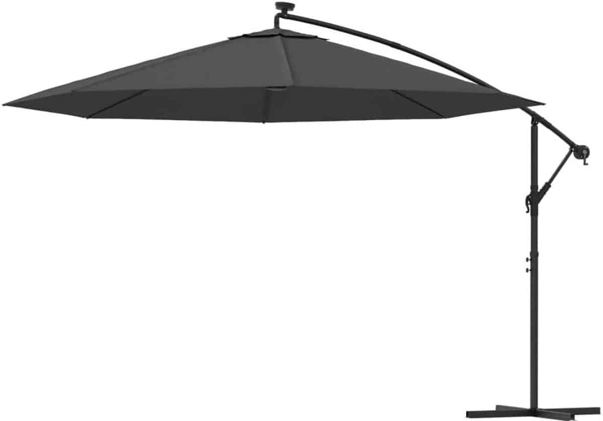 zweefparasol met led tuinparasol schaduwdoek terras verlichten