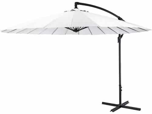 Zweefparasol Ø 300 cm wit aluminium