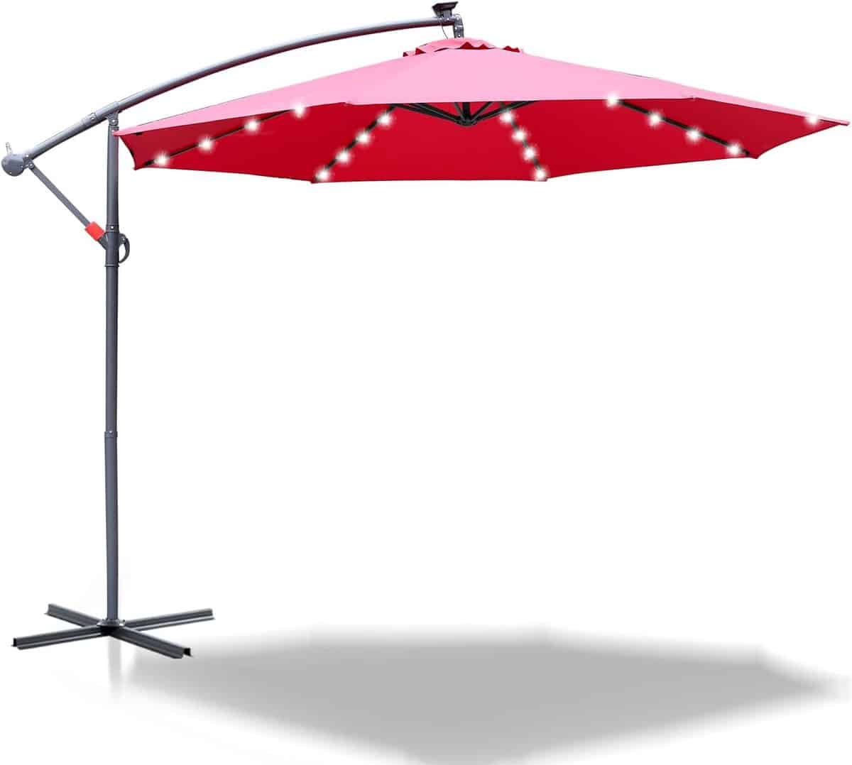 zweefparasol tuinparasol marktparasol terras buiten led zonne energie