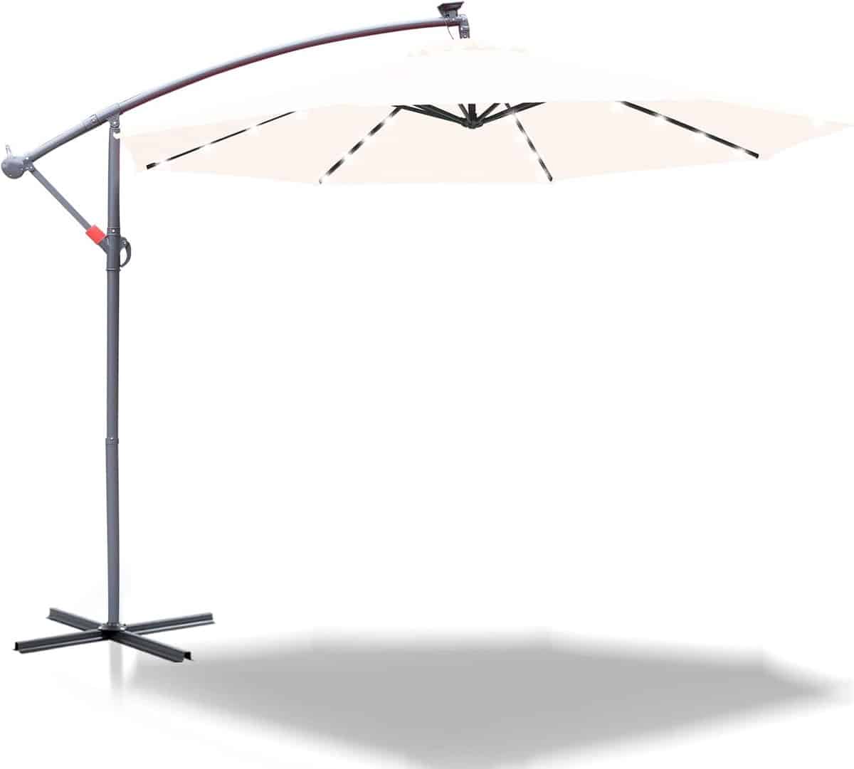 zweefparasol tuinparasol schaduwdoek buiten ontspannen geïntegreerde led