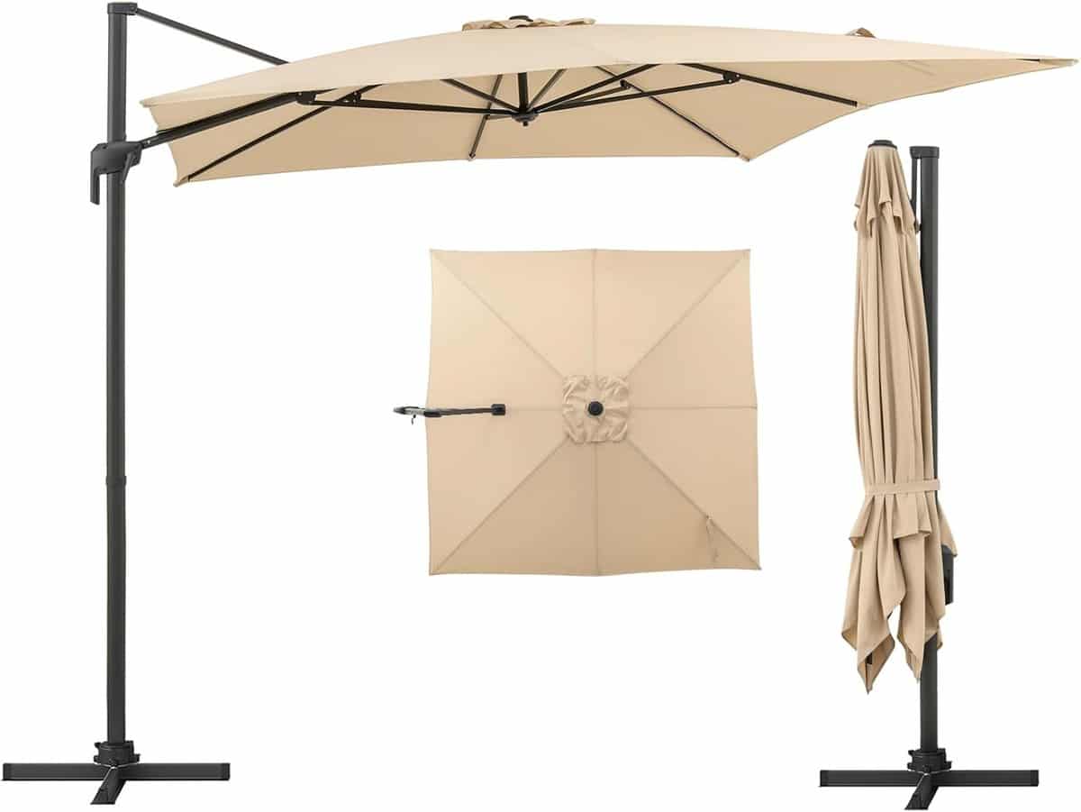 zweefparasol tuinparasol terrasparasol buiten zonnen 360 graden