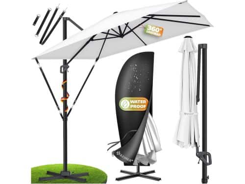 Zweefparasol XL - Tuinparasol Vierkant - Buiten Zonnen - 360