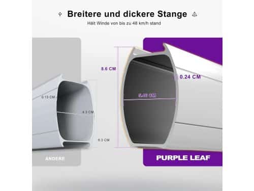 Zweefparasol XXL 270 x 365 cm rechthoekig - Grote draaibare