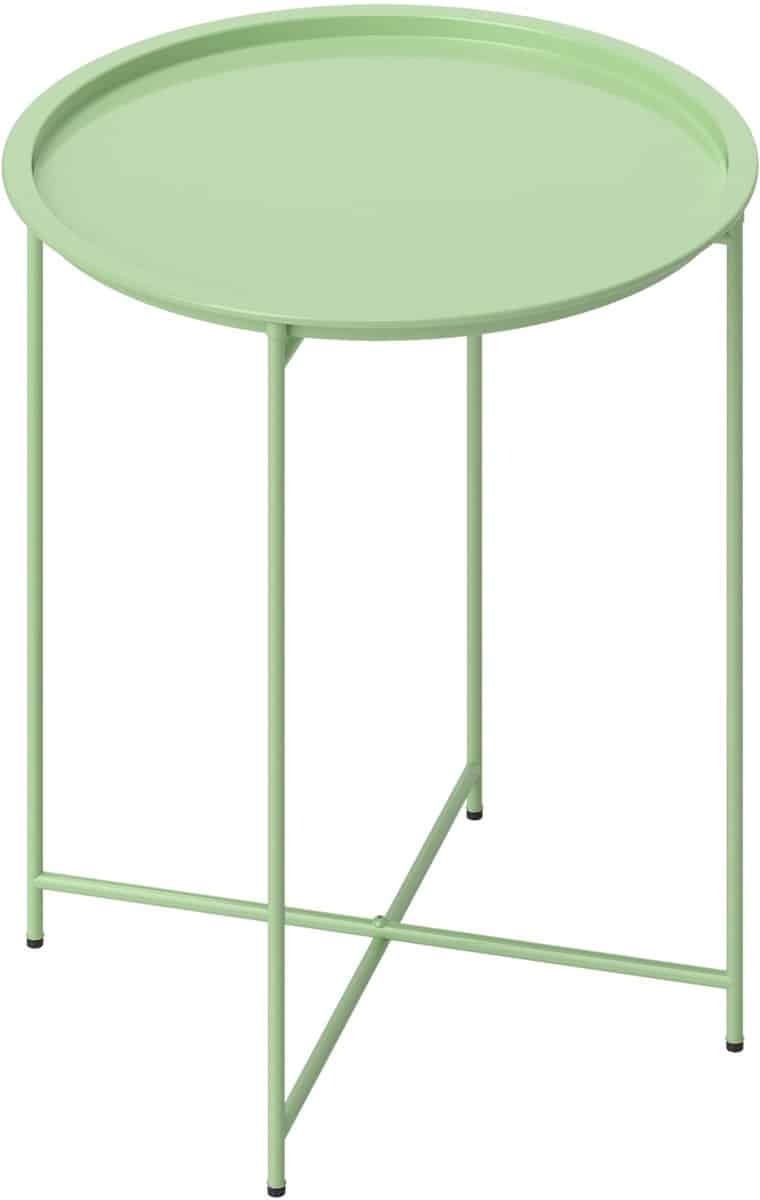 1 delige tuintafel ronde bijzettafel voor buiten staal