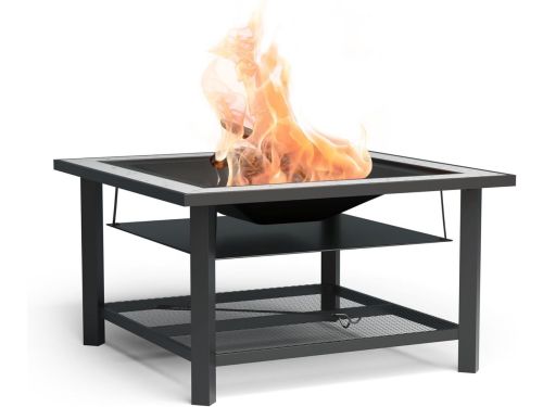 3-in-1 Vuurkorf Tuinbarbecue en Tafel met Terrazzo Bovenblad