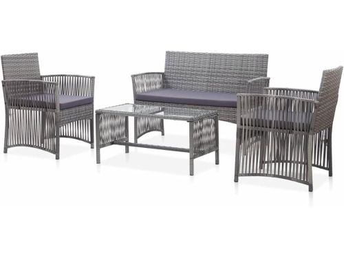 4-delige loungeset voor in de tuin, met 1 bank