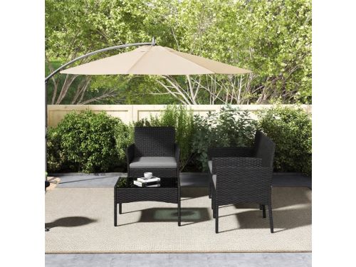 4-delige Rotan Loungeset voor Tuin, Balkon en Terras met 2