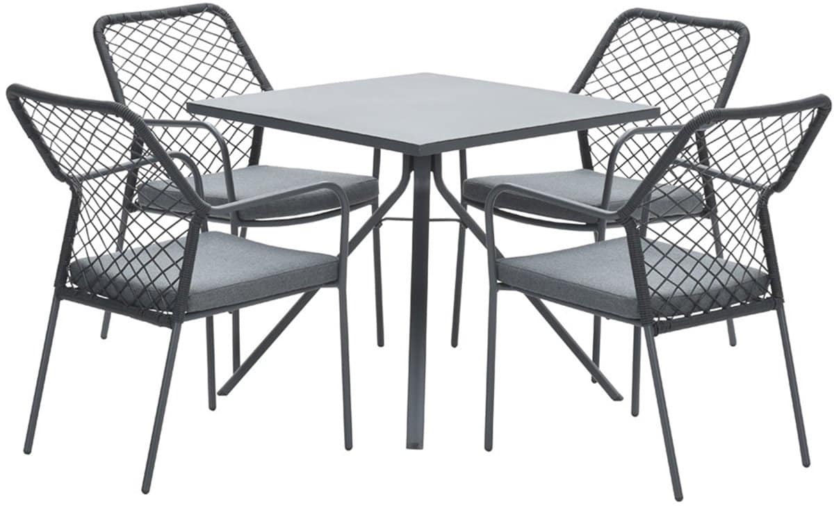 4 persoons tuinset 4 dido stoelen zwart rimini tafel