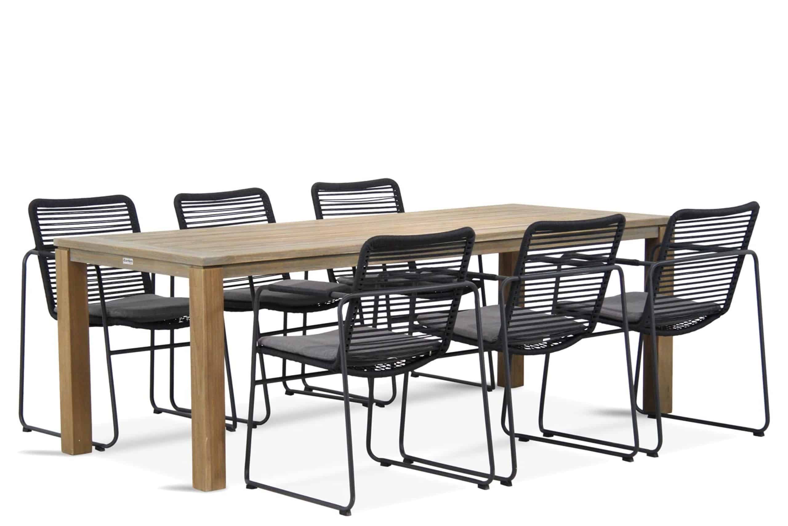 4 seasons outdoor elba/bristol 220 cm dining tuinset 7 delig stapelbaar