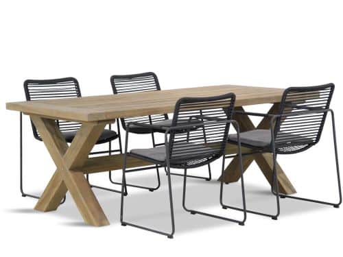 4 Seasons Outdoor Elba/Oregon 200 cm dining tuinset 5-delig stapelbaar