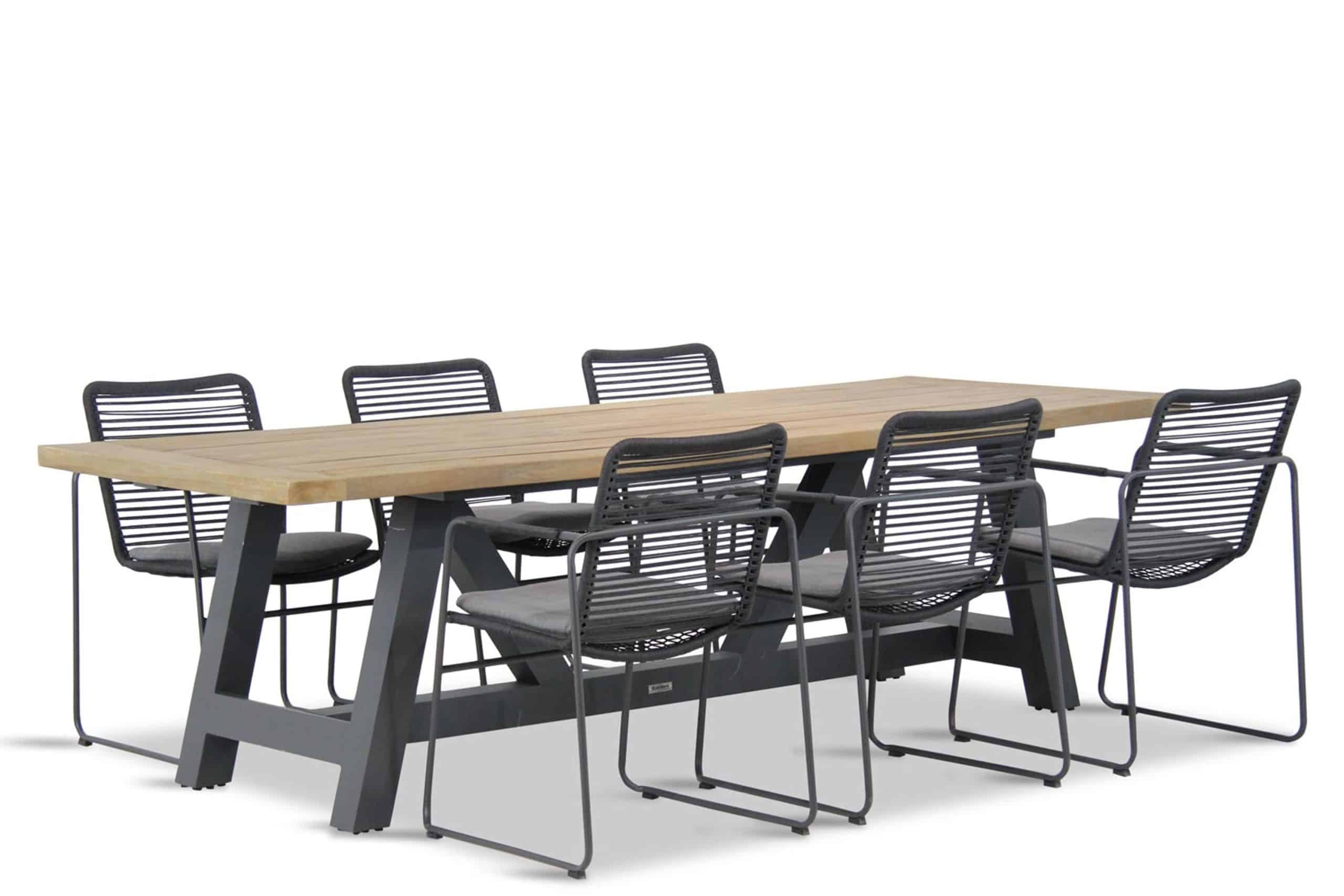 4 seasons outdoor elba/trente 260 cm dining tuinset 7 delig stapelbaar