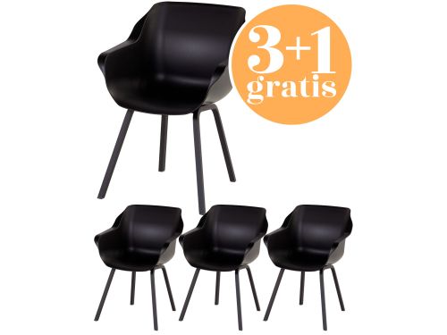 4 x Hartman Sophie element armchair black