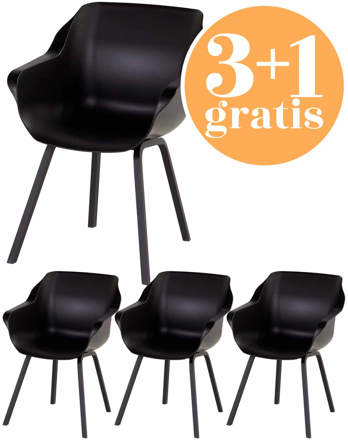 4 x hartman sophie element armchair black