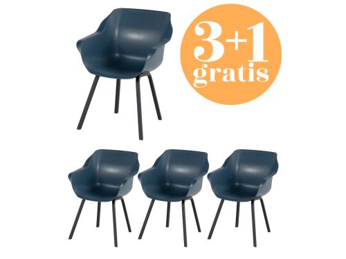 4 x Hartman Sophie Element armchair steel blue