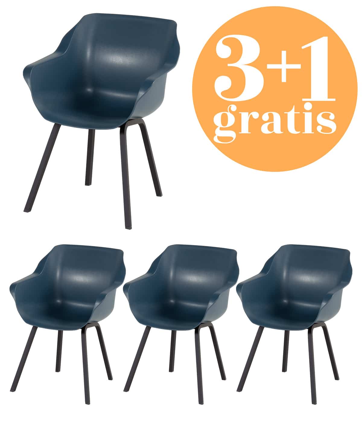 4 x hartman sophie element armchair steel blue