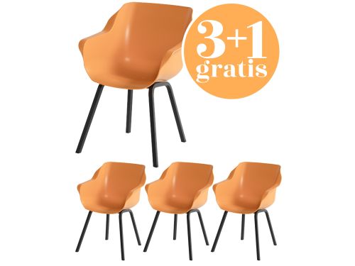 4 x Hartman Sophie Element dining armstoel Orange