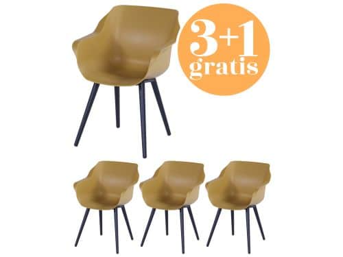 4 x Hartman Sophie Studio dining armstoel Curry Yellow