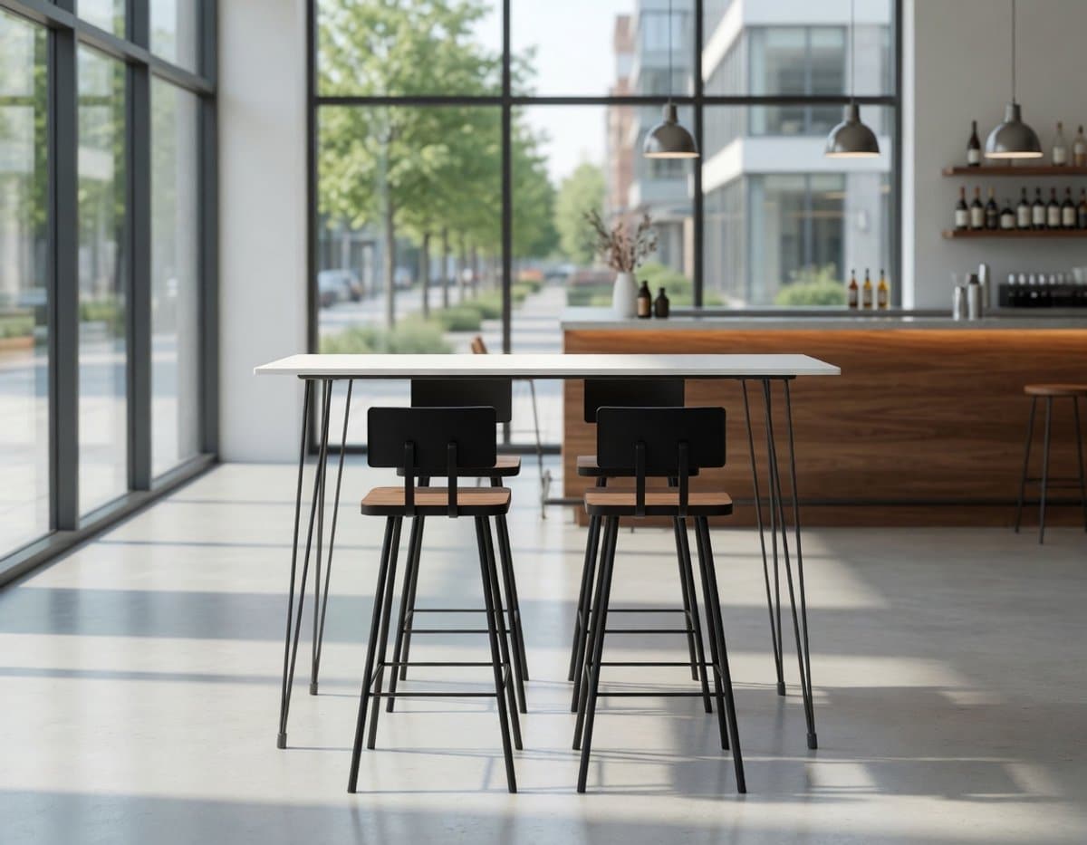 5 delige luxe barset wit bartafel + 4 barkrukken