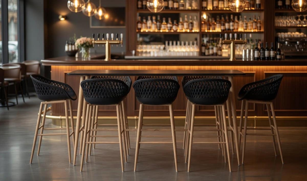 5 delige luxe barset wit zwart moderne toontafel mdf + 4