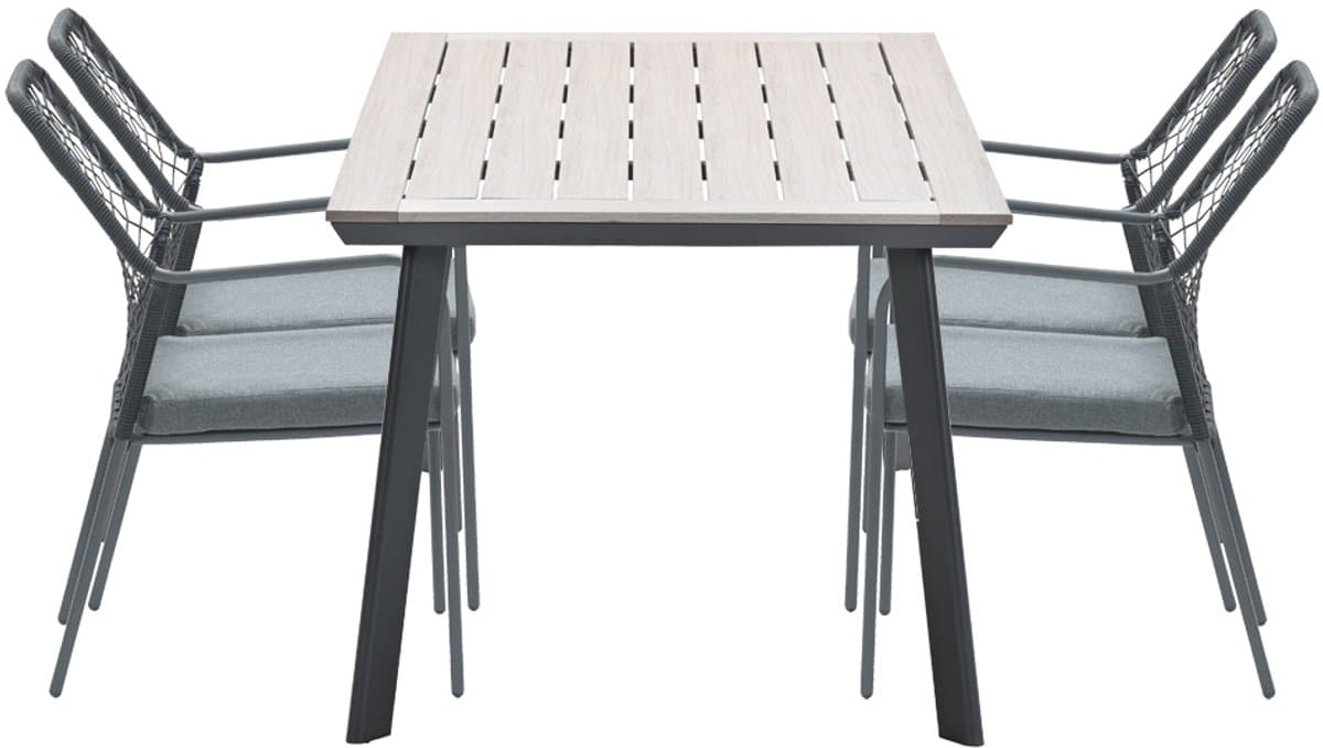 5 delige tuinset dido tuinstoelen zwart vigo tafel