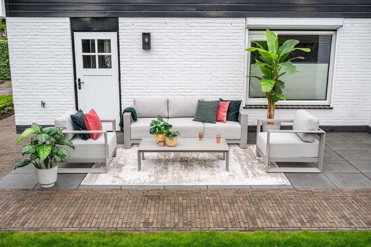 5 persoons stoel bank loungeset levanto taupe garden impressions