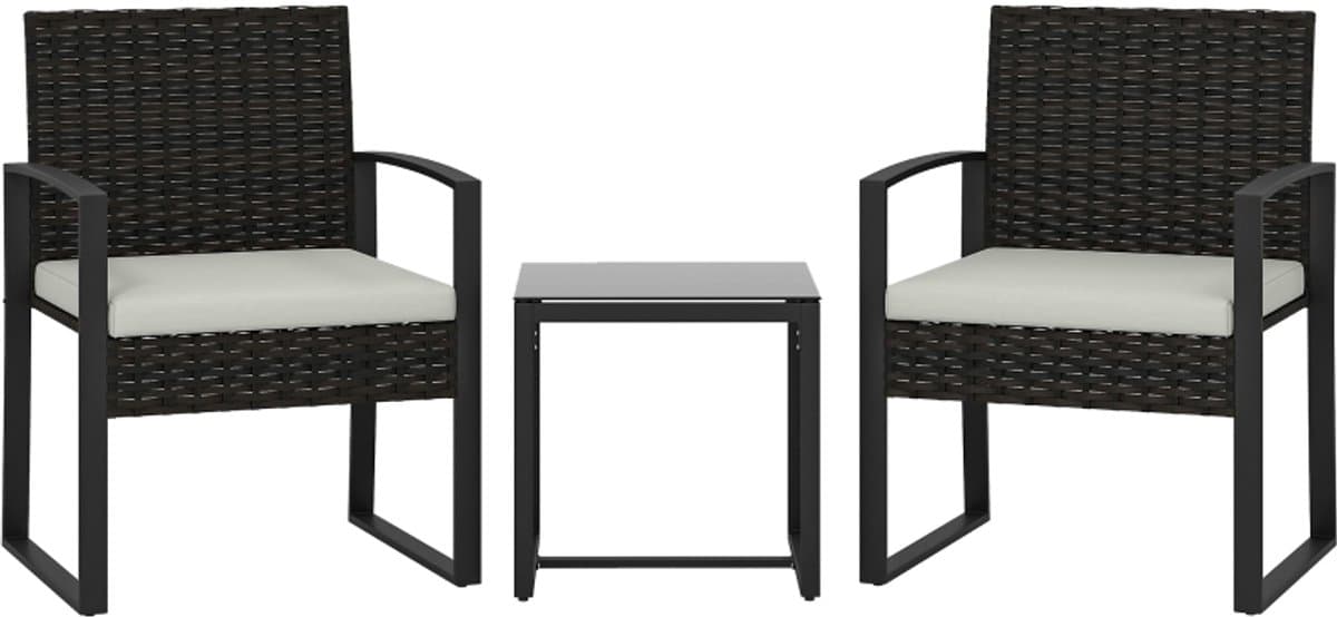 58 x 55 x 76 cm rattan bistroset