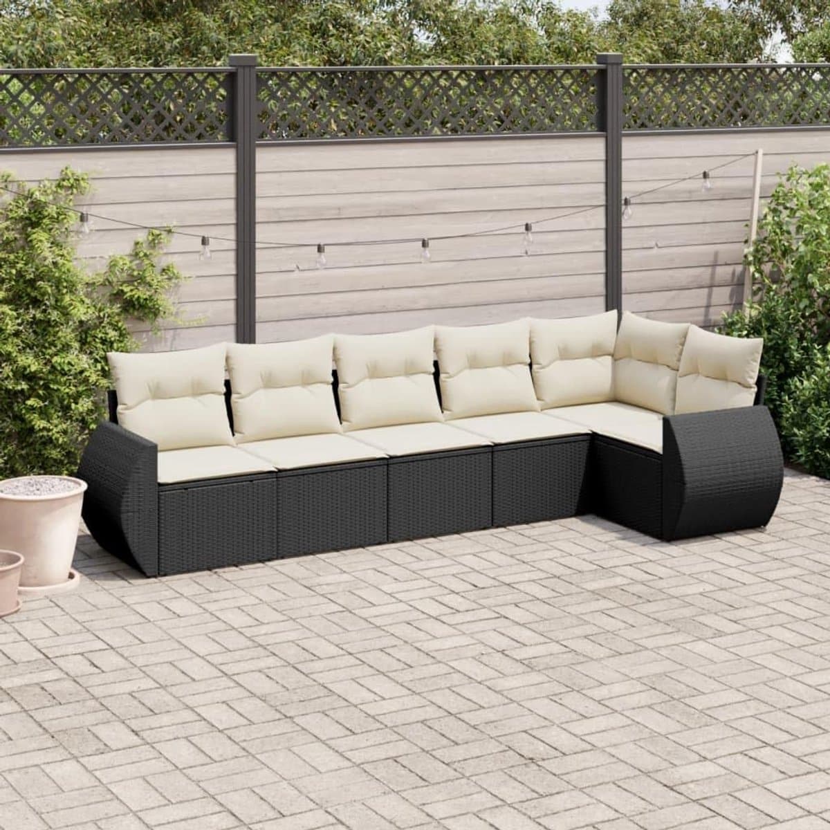6 delige modulaire tuinbankenset 62 cm luxe polyrotan lounge hoekbank