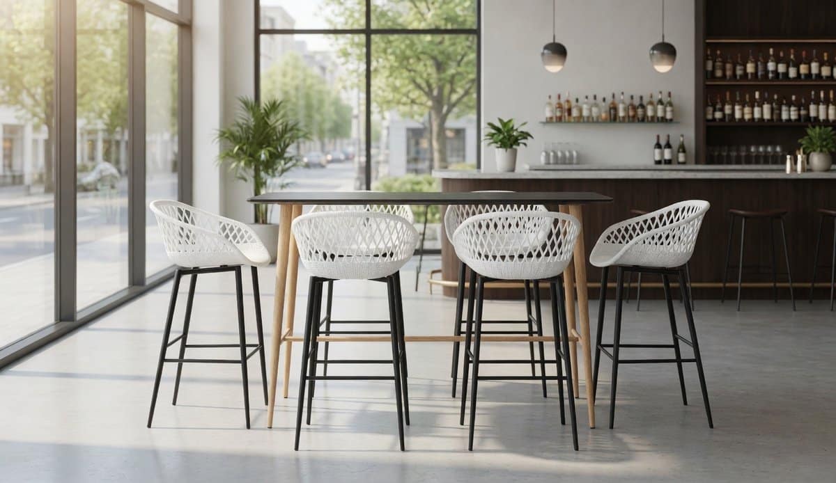 7 delige luxe barset zwart wit moderne toontafel mdf + 6
