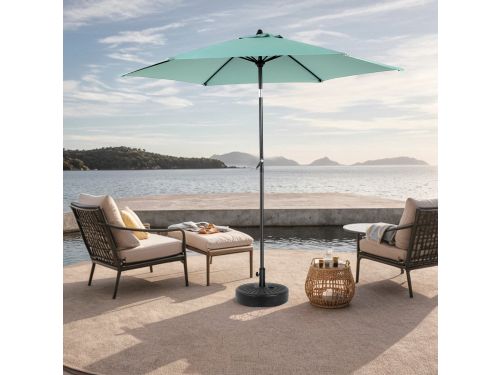 9 ft (274 cm) Rechthoekige Parasol Lichtgroen - Dubbele Kap