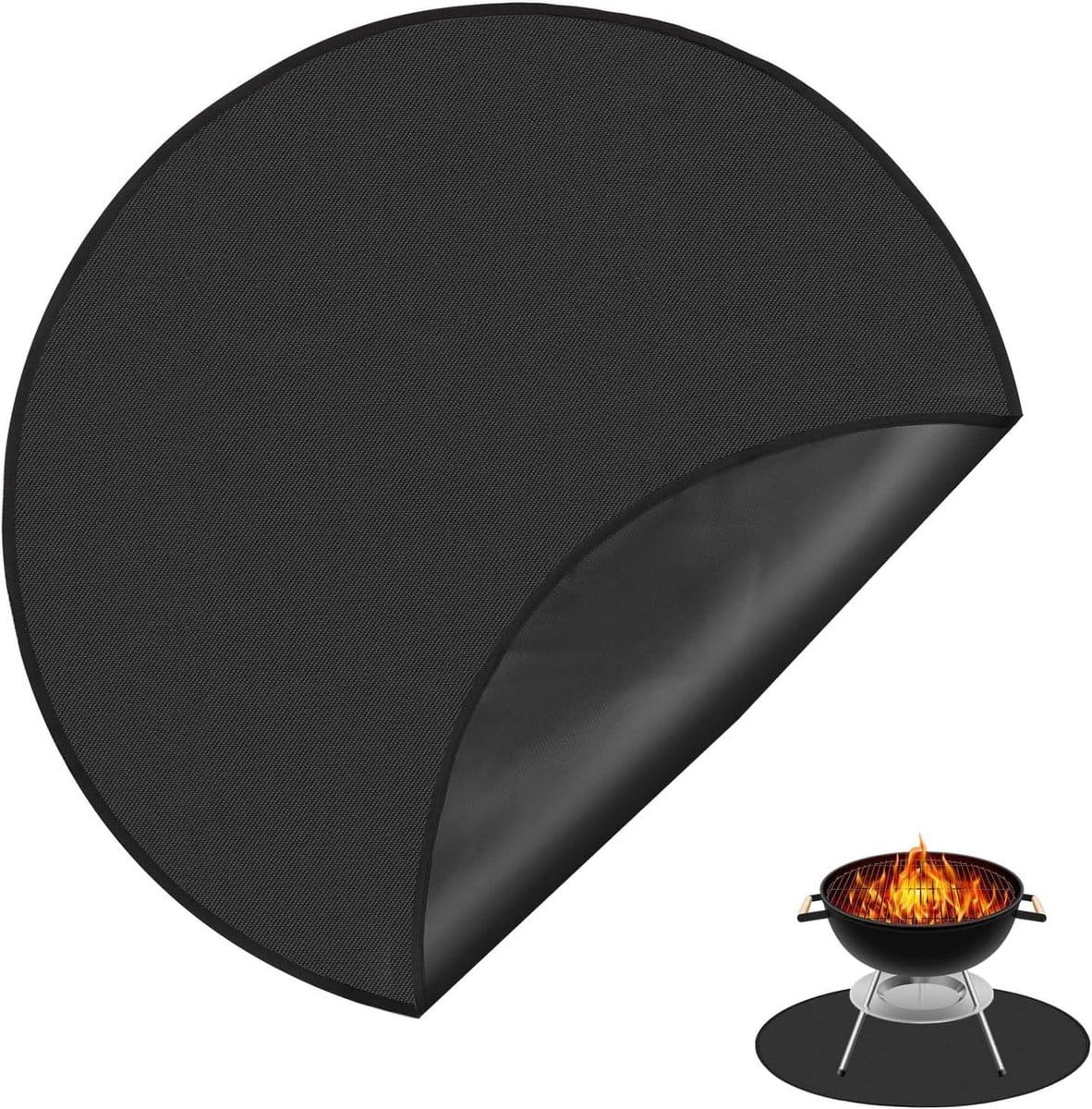 allecto plus ronde vuurbestendige grillmat 90 cm vloerbeschermer