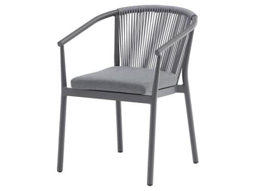 Apollo dining tuinstoel rope stapelbaar grijs